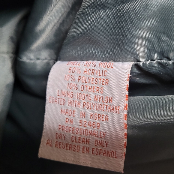 Out Brook Vintage 90s Marron Gray Plaid Wool Blend Tie-Waist Anorak Jacket S - Picture 13 of 15